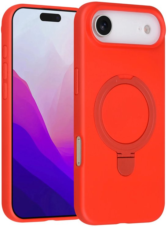 iPhone Air Hoesjes – Siliconen Backcover – Schokbestendig – Ringstandaard – Classic Red-Ilumina Benelux
