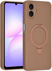 Backcover Hoesje Geschikt voor: Samsung Galaxy A07 Schokbestendige Siliconen Backcover met Ringstandaard - Desert Bruin