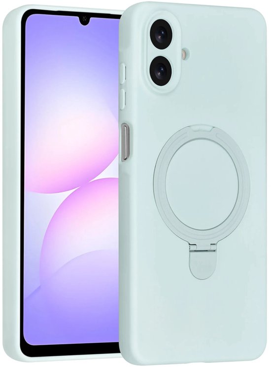 Samsung Galaxy A07 Hoesjes – Siliconen Backcover – Schokbestendig – Ringstandaard – Mint Groen-Ilumina Benelux