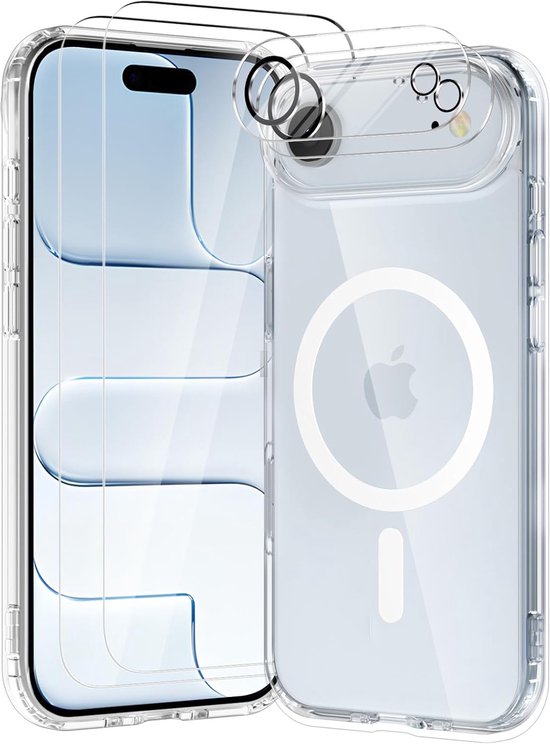 iPhone Air Hoesjes – Transparante Backcover – Schokbestendig – MagSafe – Incl. 2x Screenprotector & Camera Protector-Ilumina Benelux