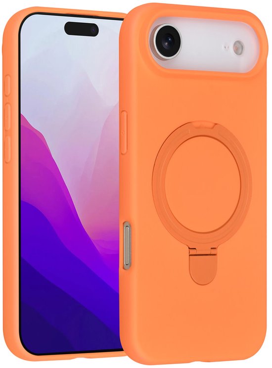 iPhone Air Hoesjes – Siliconen Backcover – Schokbestendig – Ringstandaard – Tangerine Orange-Ilumina Benelux