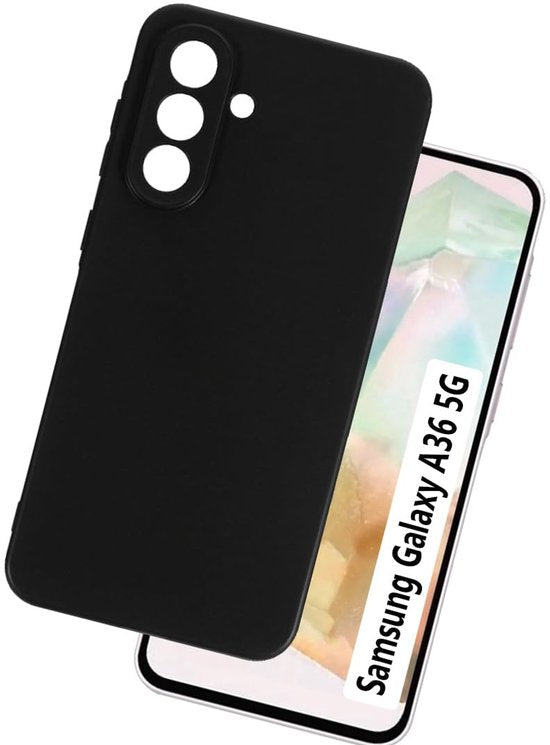 Samsung Galaxy A36 Hoesjes – Siliconen Backcover – Inclusief 1x Glazen Screenprotector – Zwart-Ilumina Benelux