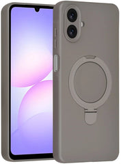 Samsung Galaxy A07 Hoesjes – Siliconen Backcover – Schokbestendig – Ringstandaard – Titanium Grijs