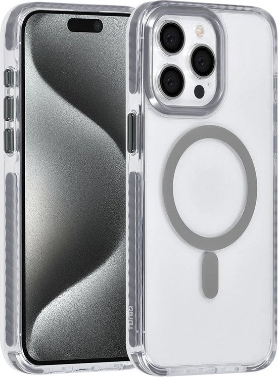 iPhone 14 Pro Hoesjes – MagSafe Backcover – Hoes met Koord – Grijs-Ilumina Benelux