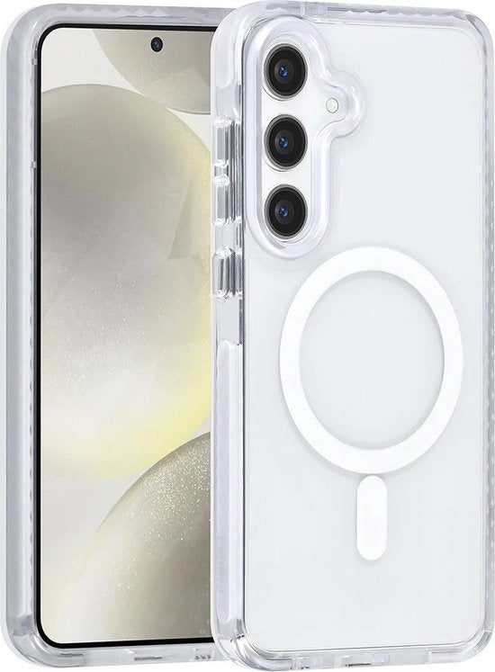 Hoes Geschikt voor: Samsung Galaxy S24 Hoesje Cover Met Koord - Wit