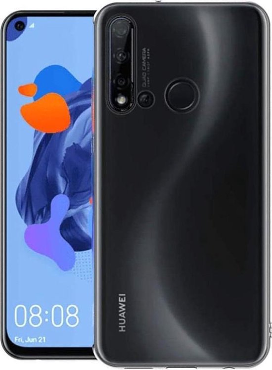 Huawei P20 Lite 2019 Hoesjes – Transparante TPU Siliconen Backcover – Soft Case – Inclusief 3x Gehard Glas Screenprotector-Ilumina Benelux