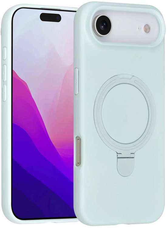 iPhone Air Hoesjes – Siliconen Backcover – Schokbestendig – Ringstandaard – Mint Groen-Ilumina Benelux