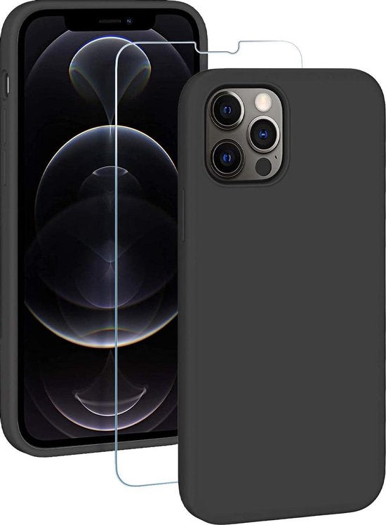 iPhone 12 Pro Hoesjes – Siliconen Backcover – Inclusief 2x Screenprotector Gehard Glas – Anti-kras-Ilumina Benelux
