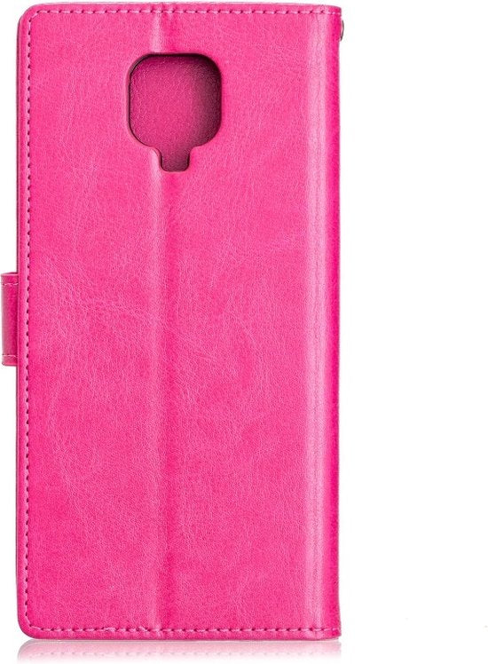 Xiaomi Redmi Note 9 Pro / Note 9S Hoesjes – Bookcase Portemonnee Hoes – Pasjeshouder – Magneetsluiting – Roze-Ilumina Benelux