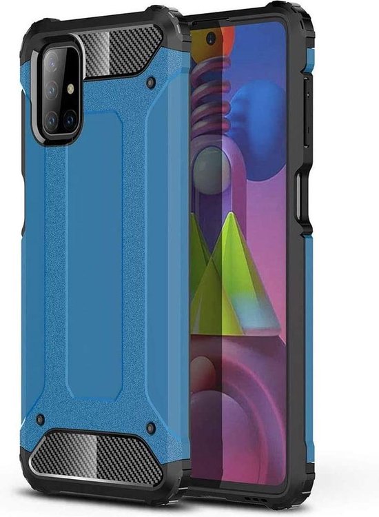 Samsung Galaxy A72 5G Hoesjes – Armor Hybrid Backcover – Schokbestendig – Blauw-Ilumina Benelux