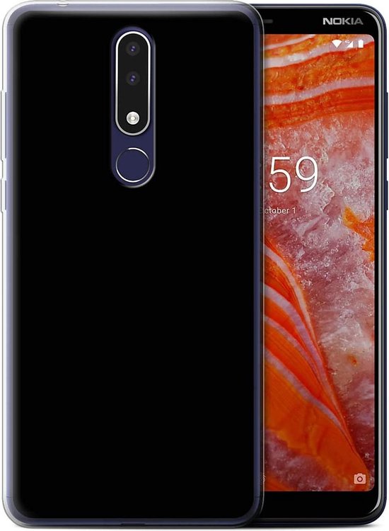 Nokia 3.1 Plus Hoesjes – Siliconen Backcover – Soft Silicone – Schokbestendig – Zwart-Ilumina Benelux
