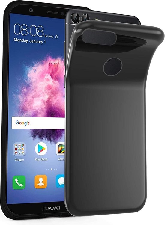 Huawei P Smart 2018 Hoesjes – Siliconen Backcover – Soft TPU – Schokbestendig – Zwart-Ilumina Benelux