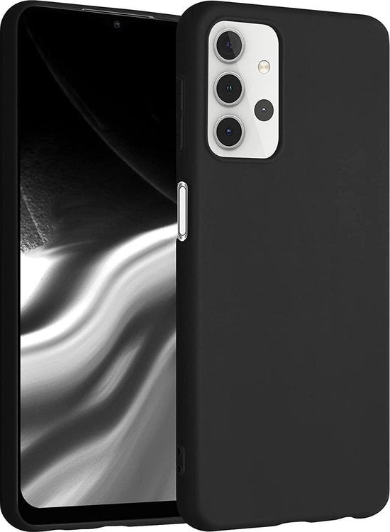 Samsung Galaxy A32 5G Hoesjes – Siliconen TPU Backcover – Soft Grip – Incl. 3x Gehard Glas Screenprotector – Zwart-Ilumina Benelux