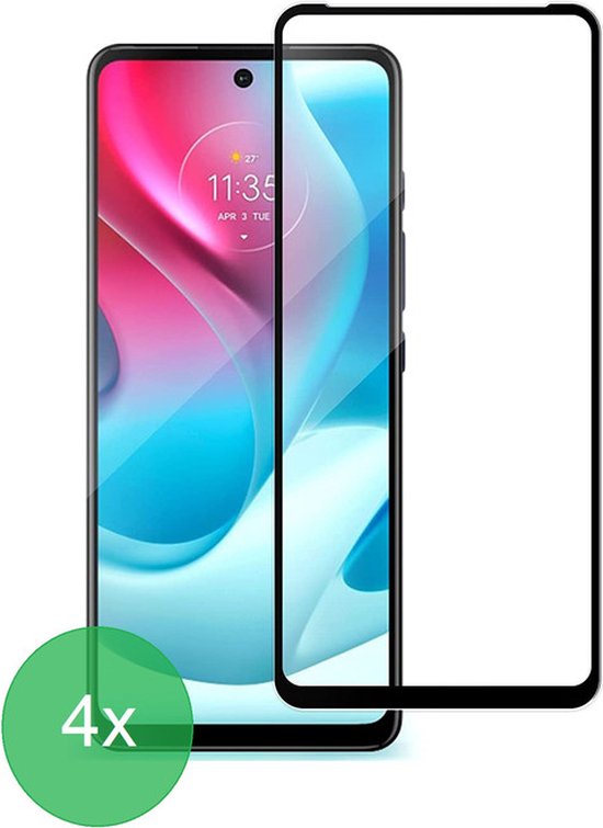 Full Cover Screenprotector - Geschikt voor Motorola Moto G60s / G60 / G40 Fusion Full Screenprotector 4x - 9H