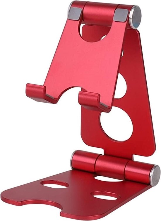 Telefoonhouder bureau – Verstelbare tafelstandaard – Geschikt voor tablet/iPhone/iPad/Samsung – Antislip – Rood-Ilumina Benelux