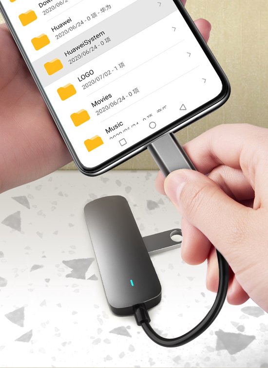 USB-C Dockingstation – 4-in-1 Type-C Hub – 4K HDMI – 2x USB 3.0 + USB-C PD – Geschikt voor MacBook/Laptop/Chromebook – Grijs-Ilumina Benelux