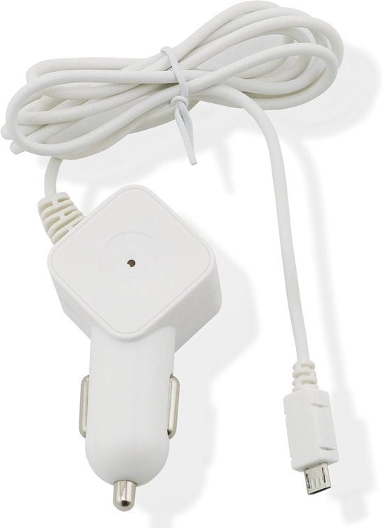 Muvit autolader Micro-USB connector - wit - 2.1 Amp - 1.2m-Ilumina Benelux