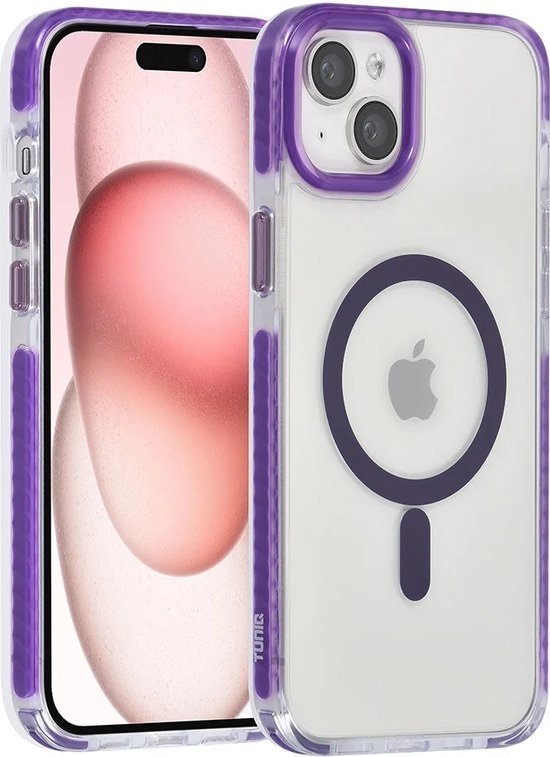 iPhone 15 Plus Hoesjes – MagSafe Backcover – Met Koord – Paars-Ilumina Benelux