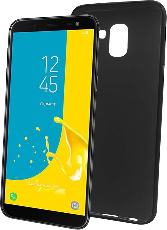 Samsung Galaxy J6 2018 Hoesjes – Siliconen Backcover – Soft Touch – Schokbestendig – Zwart-Ilumina Benelux