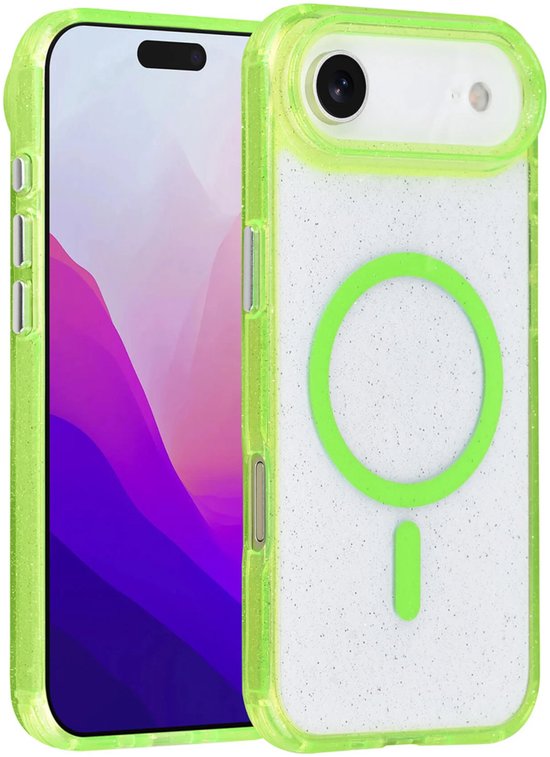 iPhone Air Hoesjes – MagSafe Backcover – Glitter Design – Krasbestendig – Groen-Ilumina Benelux