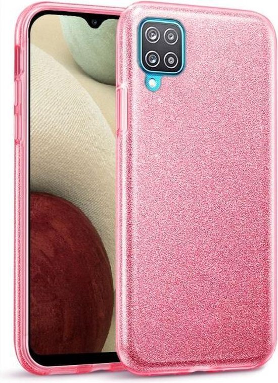Samsung Galaxy A42 5G Hoesjes – Siliconen TPU Backcover – Glitter BlingBling Cover – Rose-Ilumina Benelux