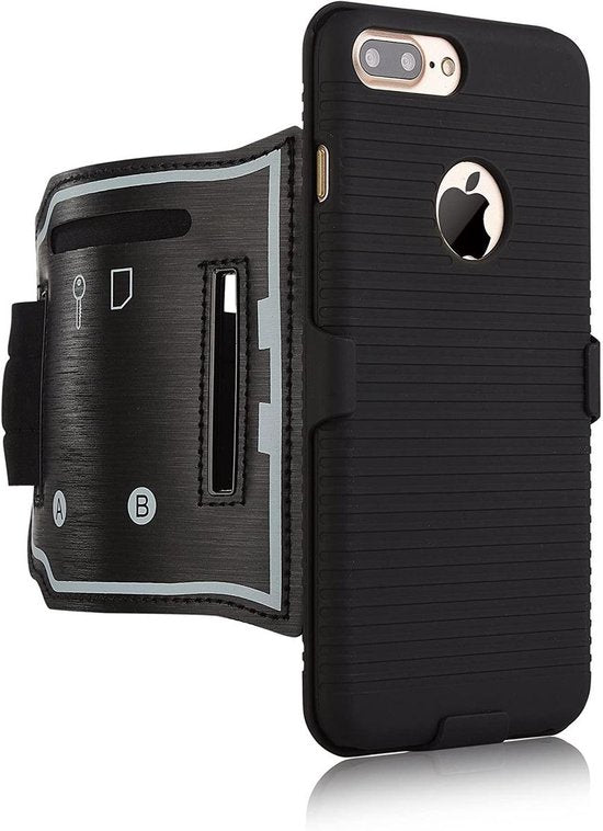 Sportarmband – Geschikt voor iPhone XR – Hardloop Armband met Sleutelhouder – Zwart-Sportarmband-Ilumina Benelux