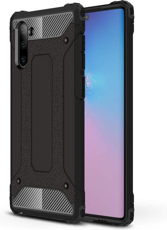 Samsung Galaxy Note 10 Hoesjes – Armor Hybrid Backcover – Schokbestendig – Zwart-Ilumina Benelux
