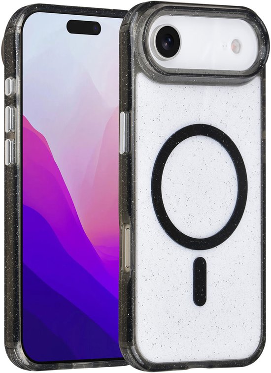 iPhone Air Hoesjes – MagSafe Compatibel – Glitter Design – Krasbestendige Backcover – Zwart-Ilumina Benelux