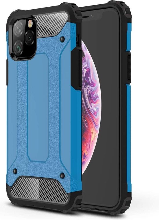 iPhone 11 Pro Hoesjes – Armor Hybrid Backcover – Schokbestendig – Lichtblauw-Ilumina Benelux