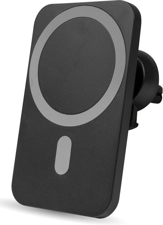 Telefoonhouder auto – Qi draadloze oplader 15W – MagSafe – Geschikt voor iPhone 12/13/14/15/16 Pro/Max/Mini/Plus – Zwart-Telefoonhouders-Ilumina Benelux