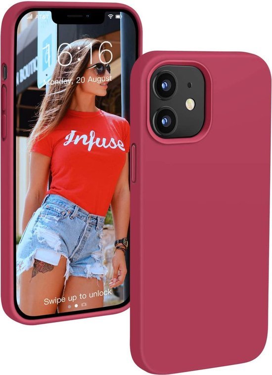 iPhone 11 Pro Hoesjes – Liquid Silicone Backcover – Soft Touch TPU – Inclusief Screenprotector – Roze-Ilumina Benelux