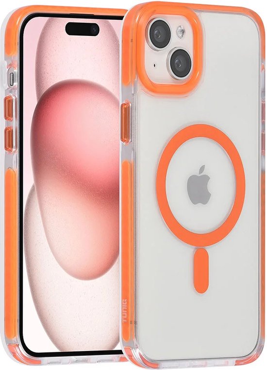 iPhone 14 Hoesjes – MagSafe Backcover – Hoes met Koord – Oranje-Ilumina Benelux