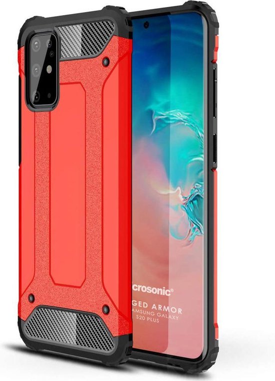 Samsung Galaxy S20 Plus Hoesjes – Armor Hybrid Backcover – Schokbestendig – Rood-Ilumina Benelux