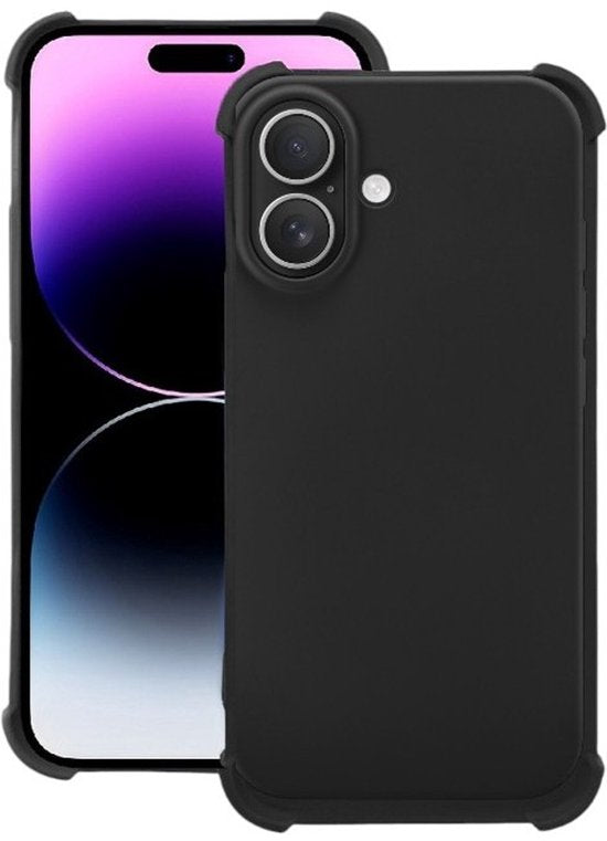 iPhone 16 Hoesjes – Siliconen Backcover – Schokbestendig Anti-Shock – Zwart-Ilumina Benelux