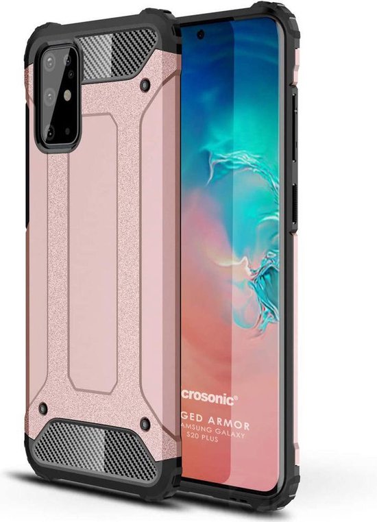 Samsung Galaxy S20 Plus Hoesjes – Armor Hybrid Backcover – Schokbestendig – Roségoud-Ilumina Benelux