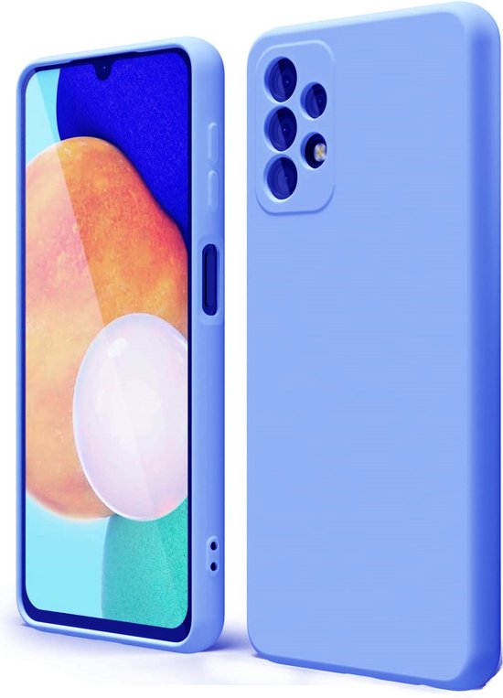 Samsung Galaxy A32 5G Hoesjes – Liquid Siliconen Backcover – Soft Touch – Flexibel – Blauw/Paars-Ilumina Benelux