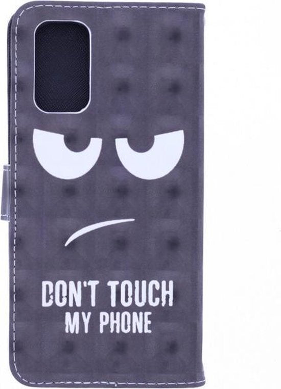 Motorola Moto G50 5G Hoesjes – Bookcase Portemonnee Hoes – Don't Touch My Phone 3D Print – 2x Screenprotector – Zwart