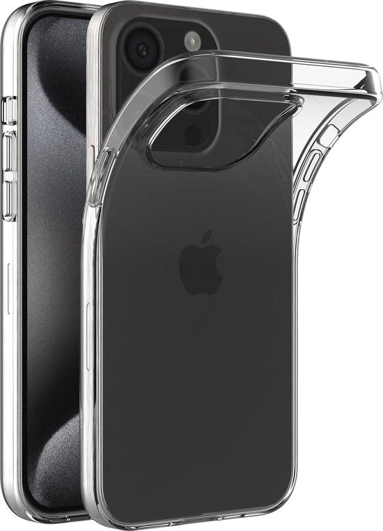 iPhone 15 Pro Hoesjes – Transparante Soft TPU Siliconen Backcover – Inclusief 2x Gehard Glas Screenprotector-Ilumina Benelux