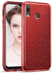 Samsung Galaxy A01 Hoesjes – Siliconen TPU Backcover – Glitters BlingBling – Rood