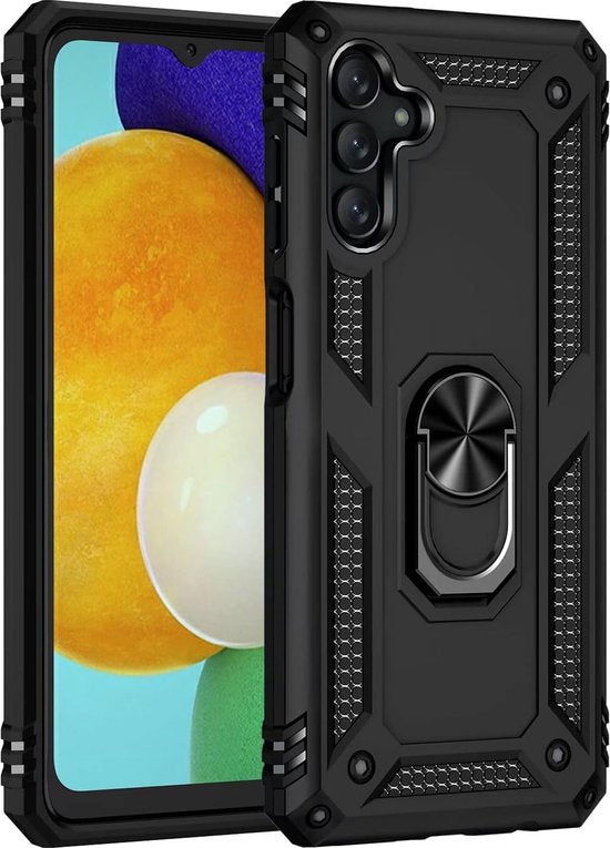 Samsung Galaxy A34 Hoesjes – Anti-Shock Hybride Ring Armor Backcover – Schokbestendig – Zwart-Ilumina Benelux