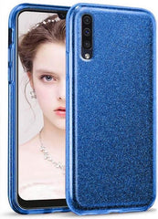 Samsung Galaxy A50S Hoesjes – Glitter TPU Siliconen Backcover – BlingBling Cover – Blauw