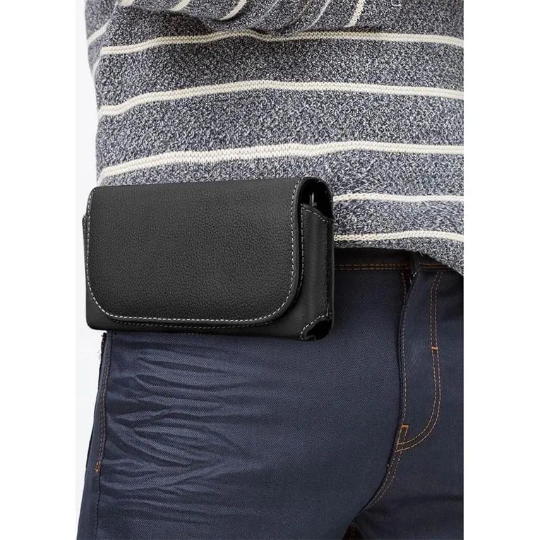 Heuptas voor Smartphone – PU Lederen Telefoontas met Riemlus – XXL 6,5 t/m 7,0 inch – Riemtas – Zwart-Ilumina Benelux