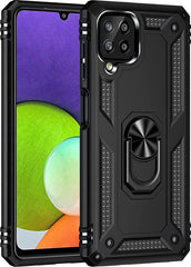 Samsung Galaxy A22 4G Hoesjes – Ring Armor Backcover – 360° Draaibare Standaard – Magneet – Zwart