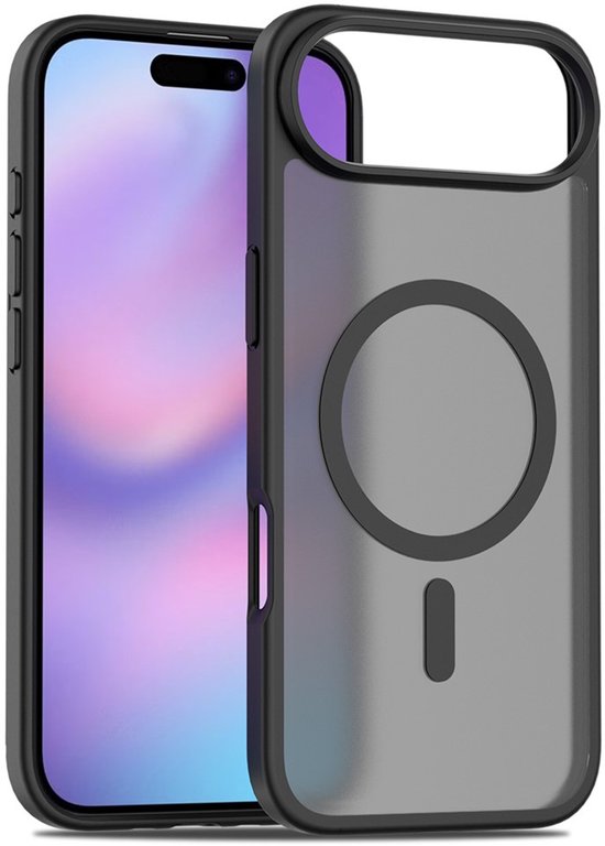 iPhone Air Hoesjes – Transparante Matte Bumper Backcover – MagSafe – Slank & Schokbestendig – Zwart-Ilumina Benelux