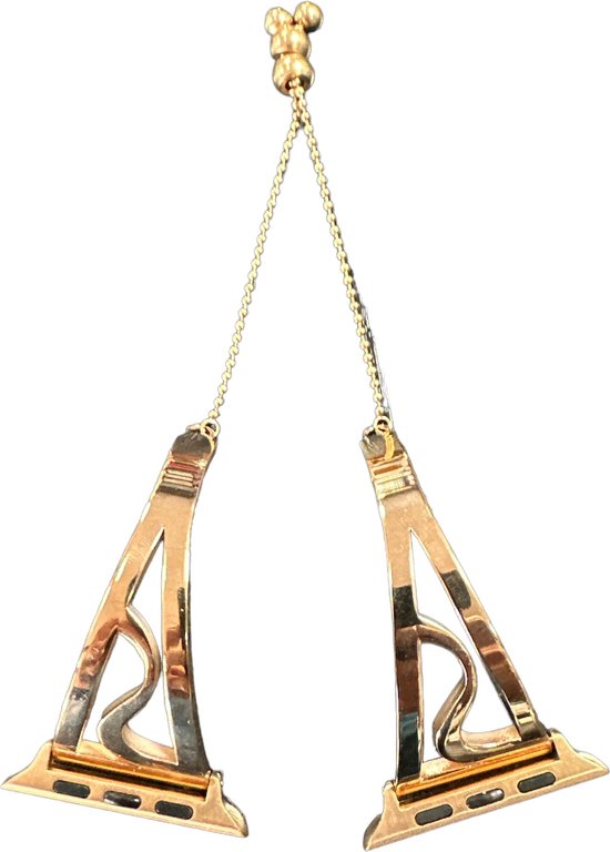 Bracelet / band Geschikt voor: iWatch 38 mm 40 mm 42 mm 44 mm Meisjes Unieke sieradenstijl Klassieke manchetarmband Roestvrij stalen polsband Bangle Chain Geschikt voor: Apple Watch-serie 9 8 7 6 5 4 3 2 1 - Goud