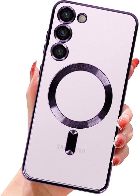 Samsung Galaxy S23 Hoesjes – Magnetische MagSafe Backcover TPU – Camerabescherming – Paars
