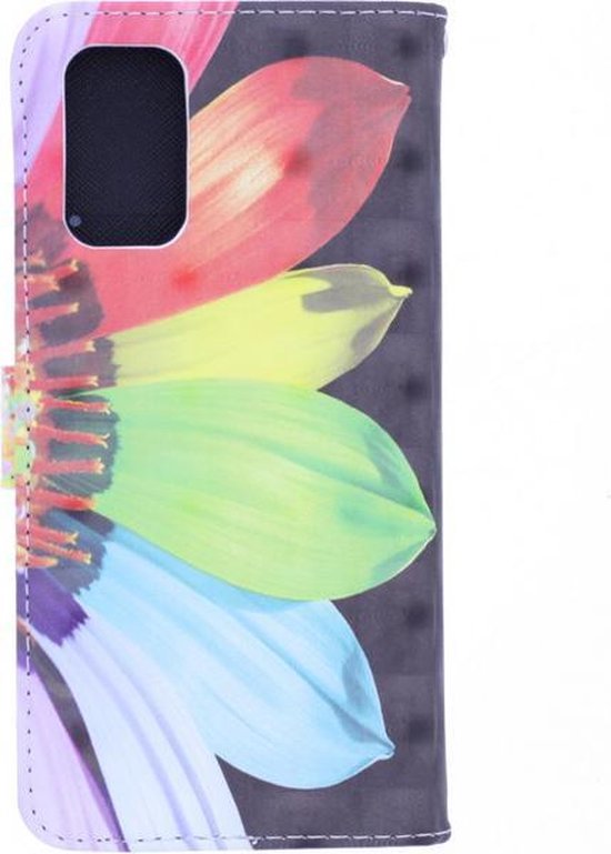 Samsung Galaxy A02s Hoesjes – Bookcase Portemonneehoes – Flower 3D Print – 2x Gehard Glas Screenprotector – Roze-Ilumina Benelux