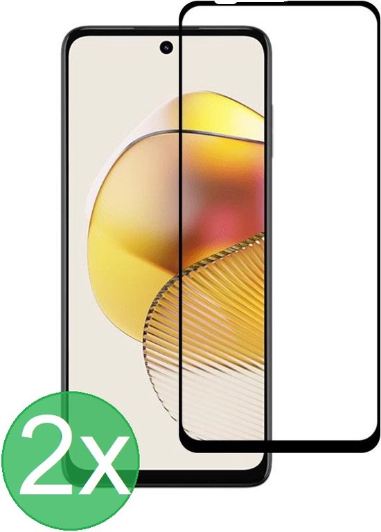 Full Cover Screenprotector - Geschikt voor Motorola Moto G73 - 9H Glas (2-Pack)