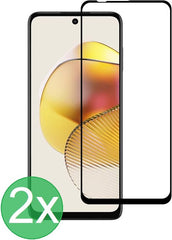 Screenprotector – Geschikt voor Motorola Moto G73 – Full Cover – Gehard Glas 9H – Anti-kras – Transparant – 2-Pack