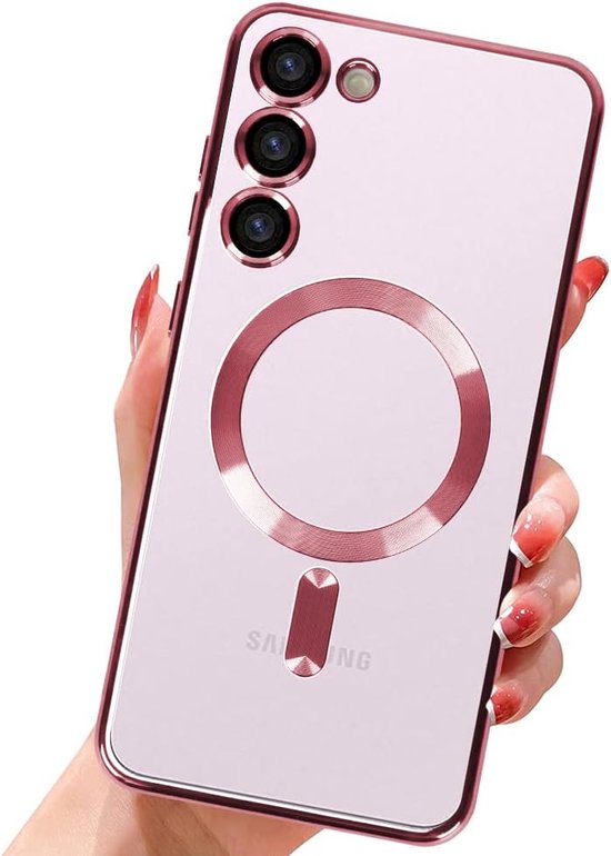 Samsung Galaxy S23 Hoesjes – Magnetische MagSafe Backcover – TPU – Camerabescherming – Roze